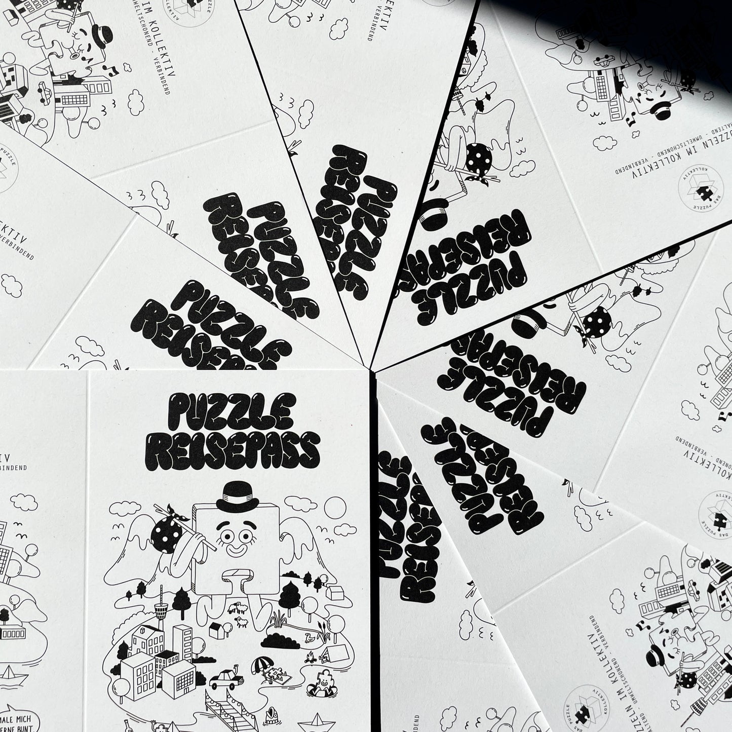 Der Puzzle Reisepass zum Ausmalen