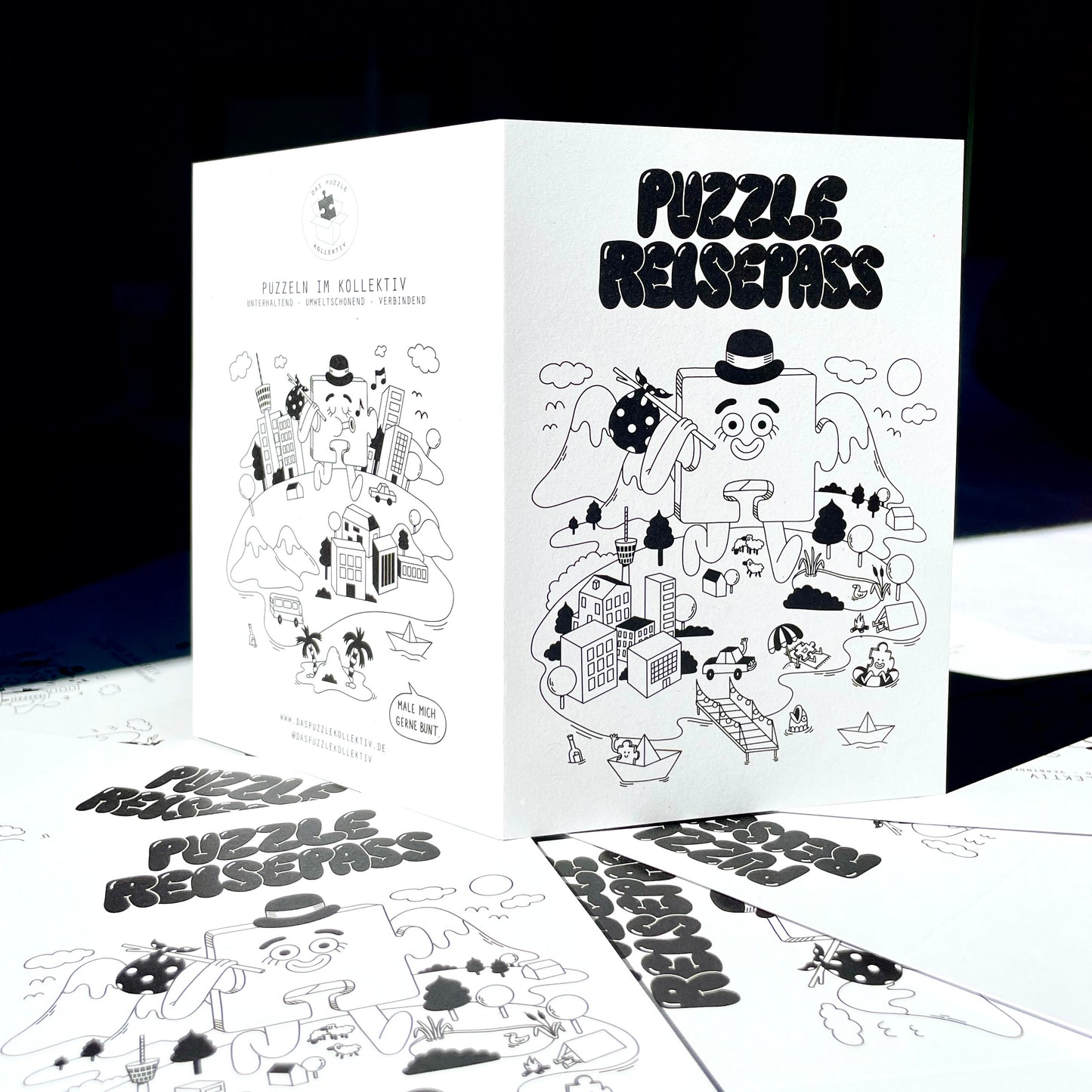 Der Puzzle Reisepass zum Ausmalen